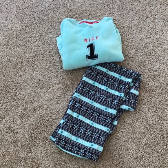 NWT! SO green size M fleece pajama set - Picture 1 of 5